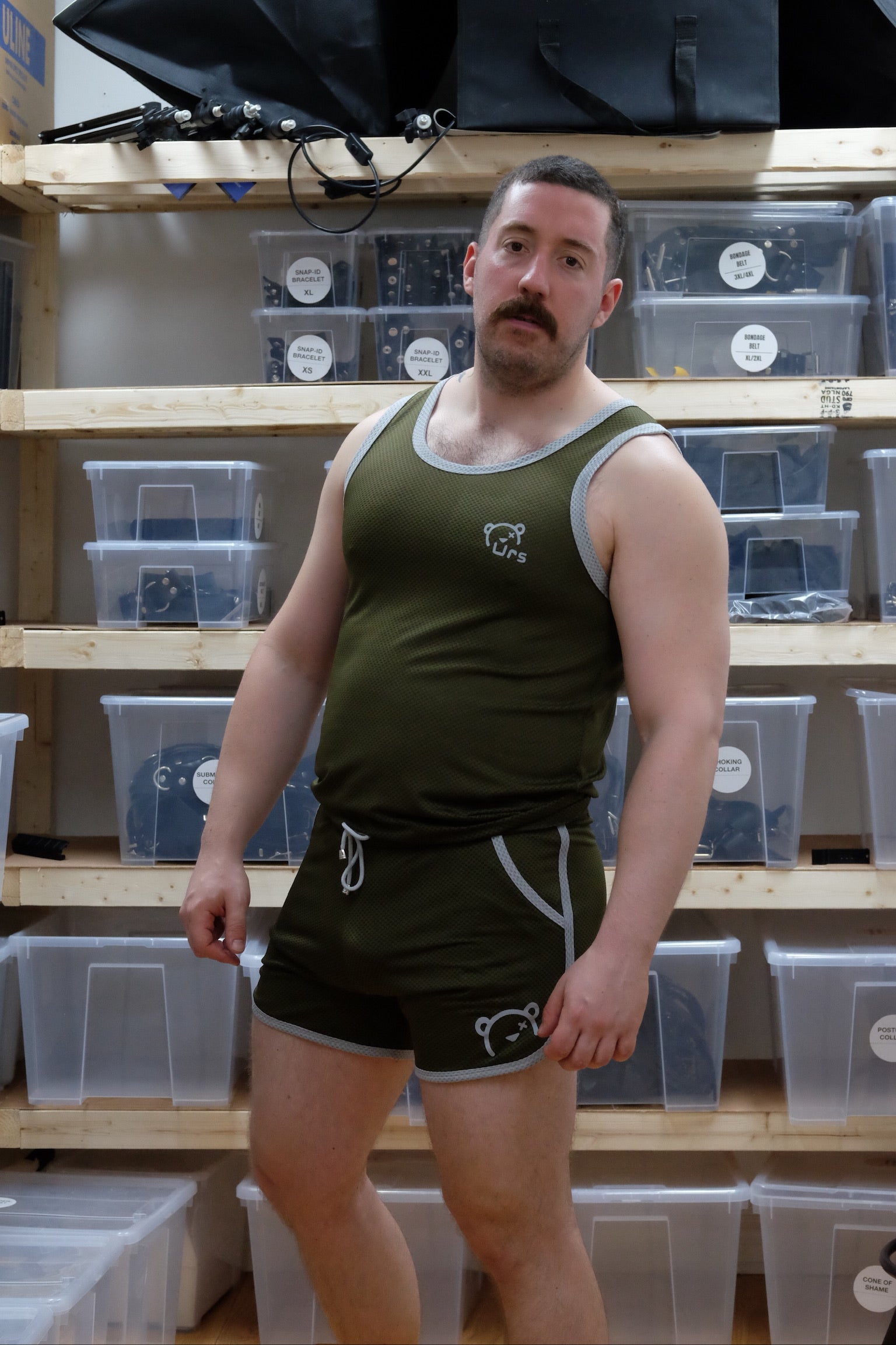 Rugby Short Kaki with Grey