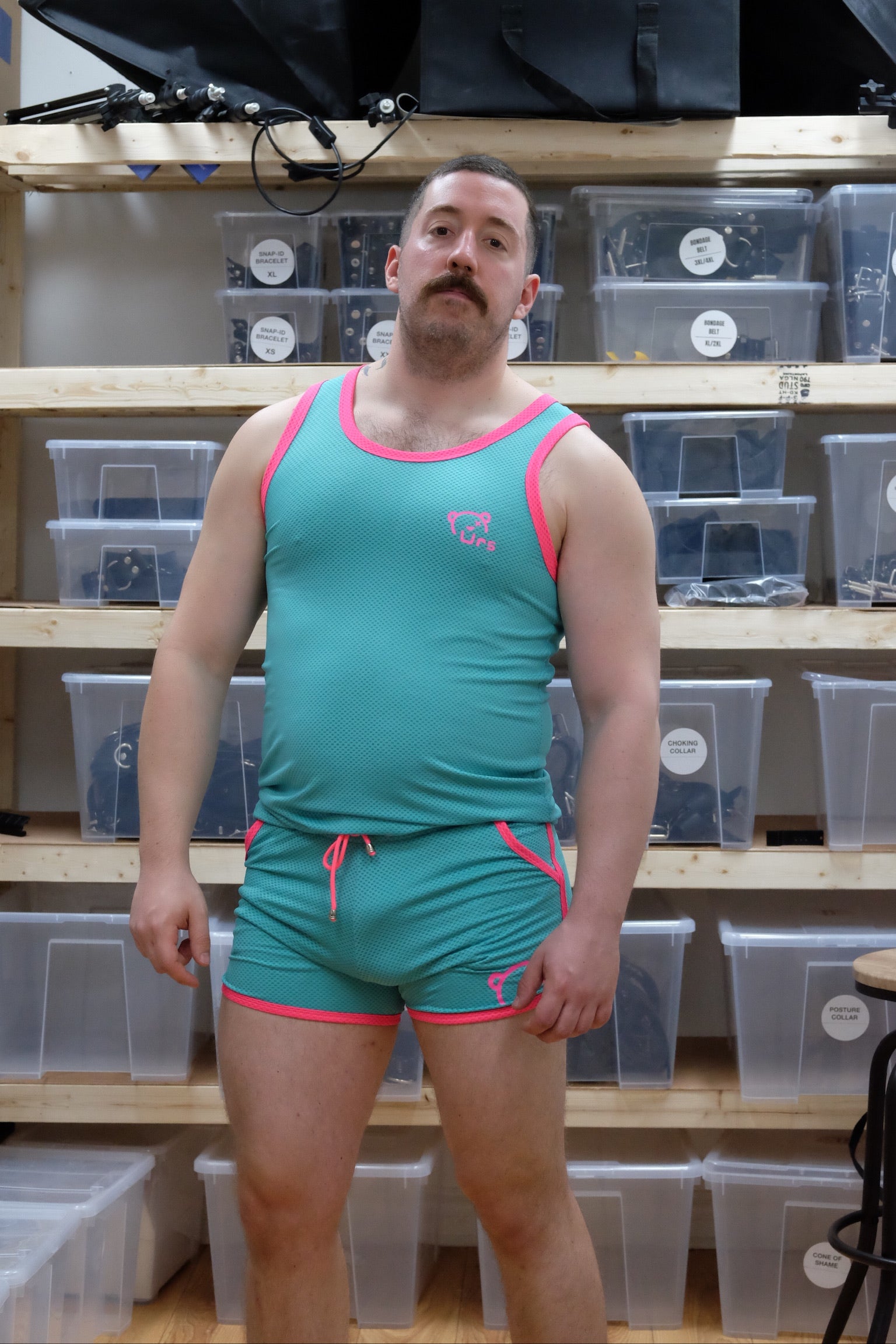 Rugby Short Turquoise with Pink