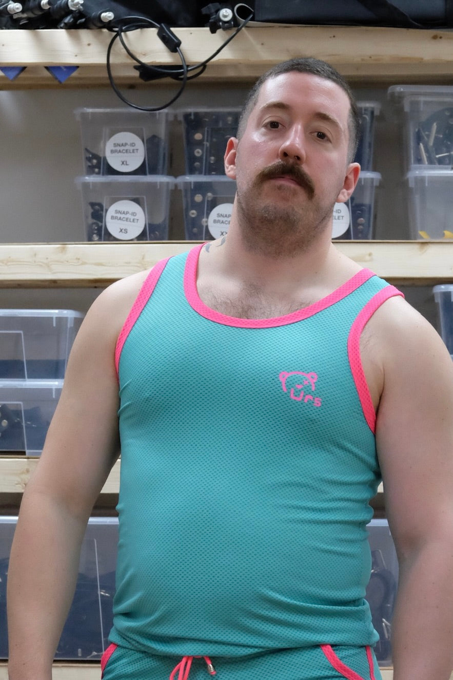 Tank Top Mesh Turquoise