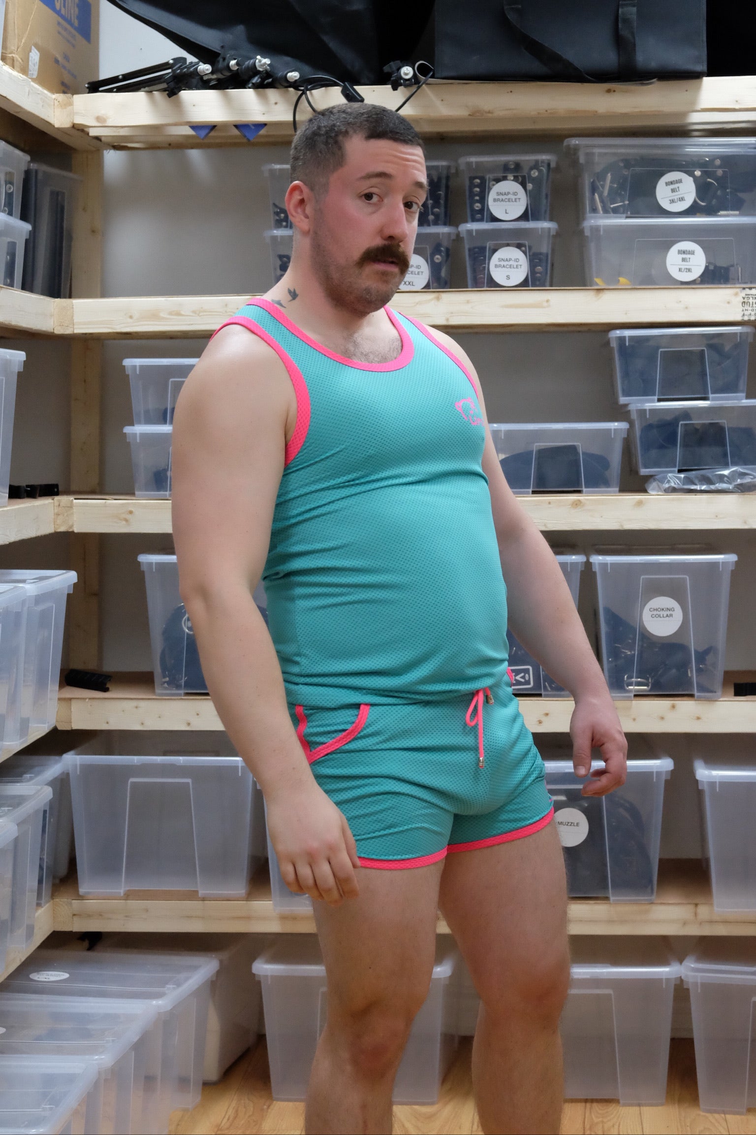 Rugby Short Turquoise with Pink