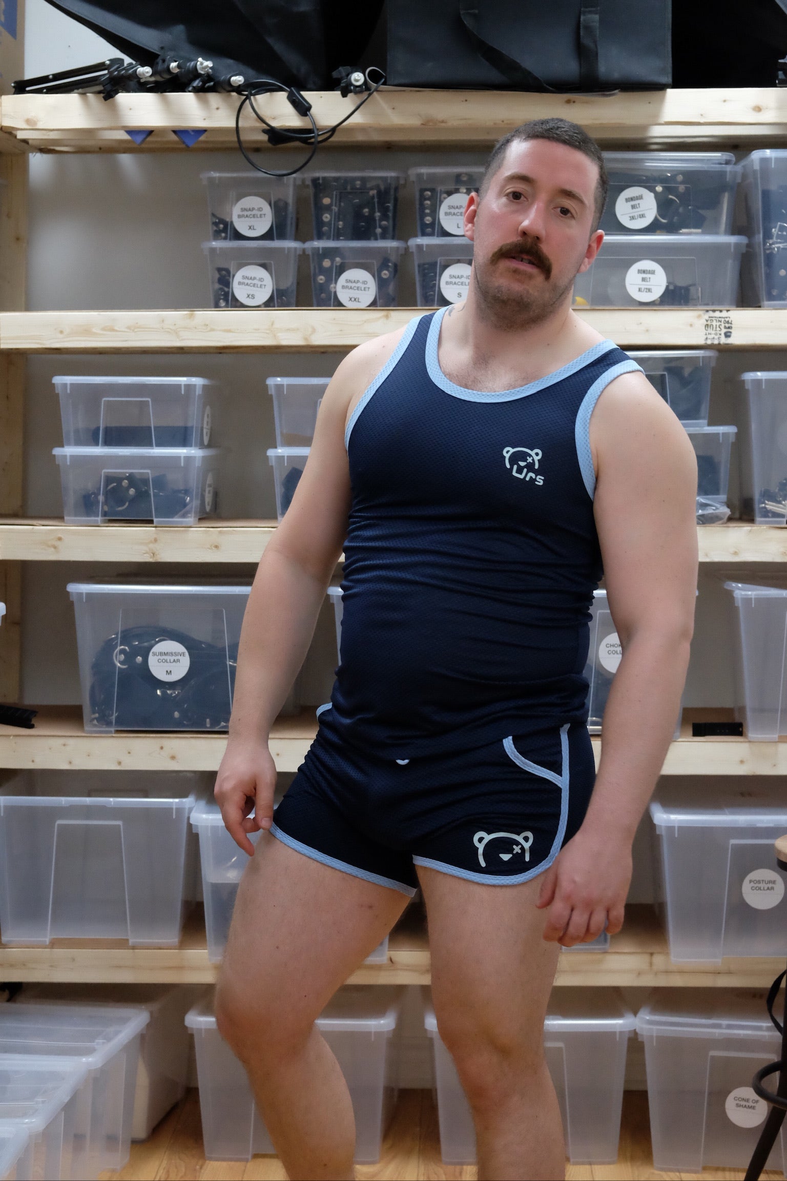 Rugby Short Navy with light blue