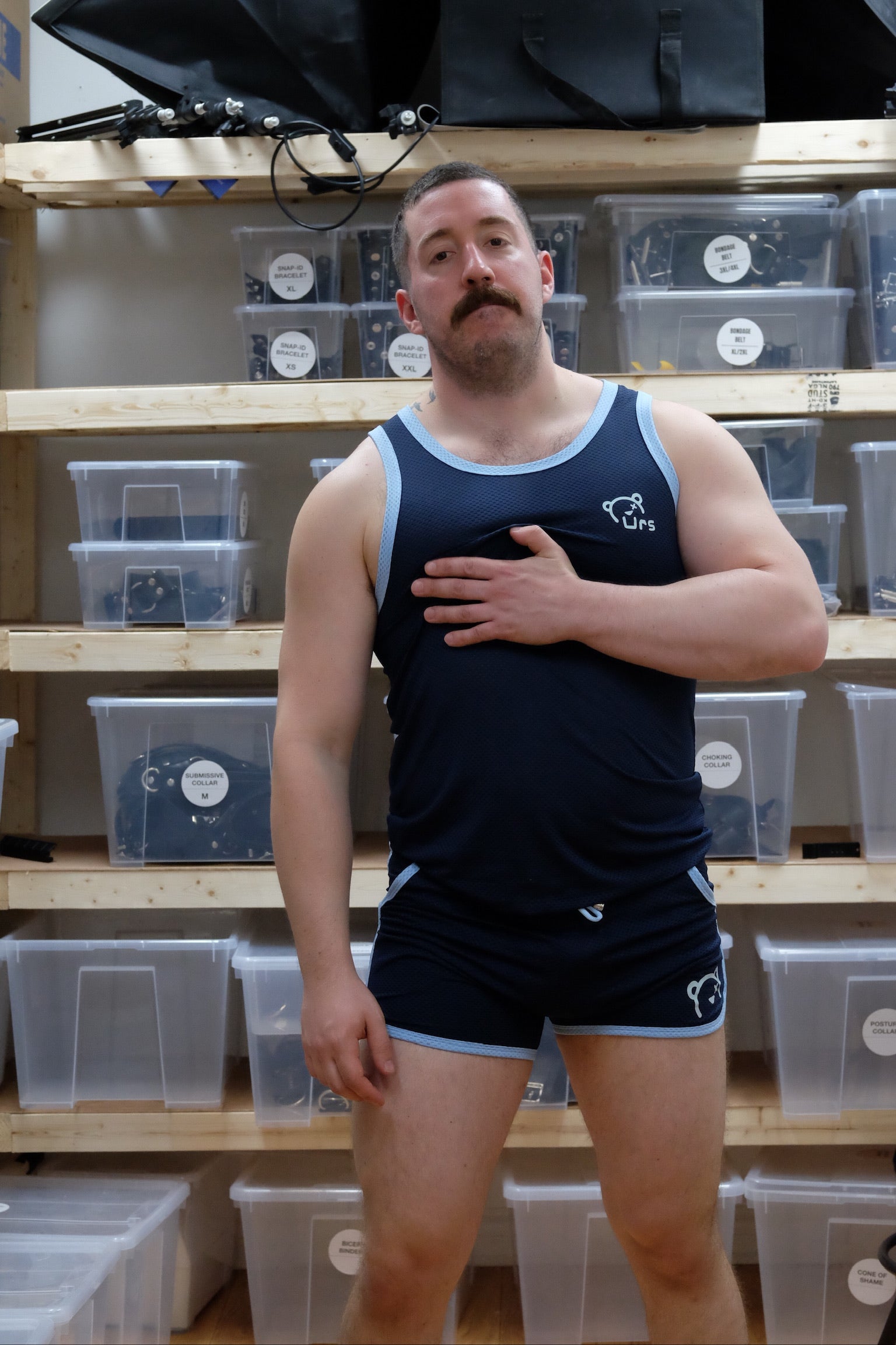 Rugby Short Navy with light blue