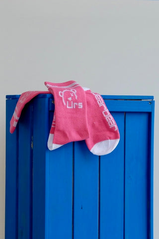 Urs Sock Pink and White