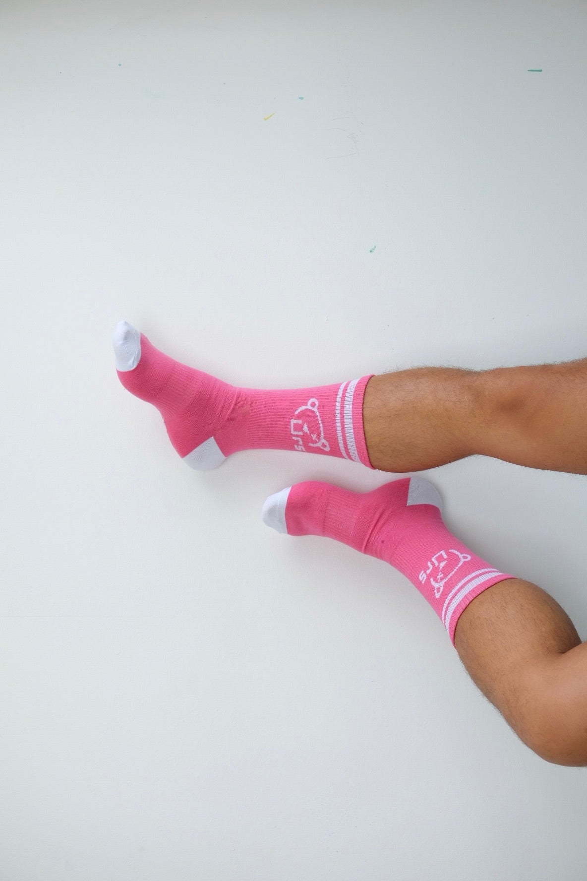 Urs Sock Pink and White