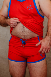 Rugby Short - Red & Royal Blue